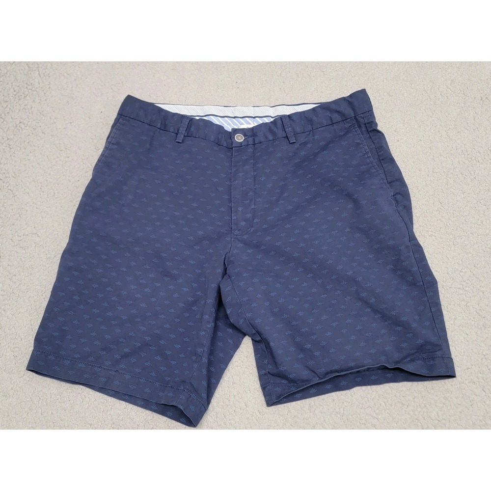 Peter Millar‎ Shorts Mens 34 Navy Blue Twill Chino Figure Eight All Over Print